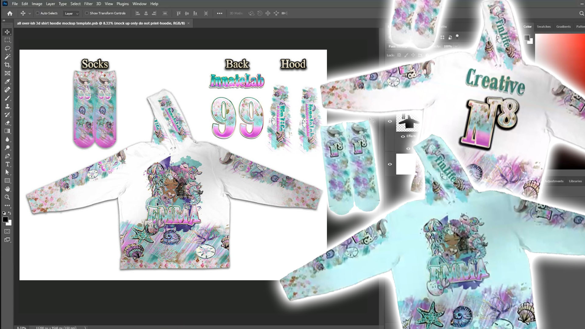 All over print hoodie mockup 2025
